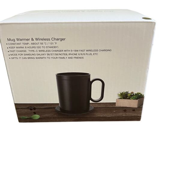 Mug Warmer & Wireless Charger Black New In Box - Picture 1 of 4